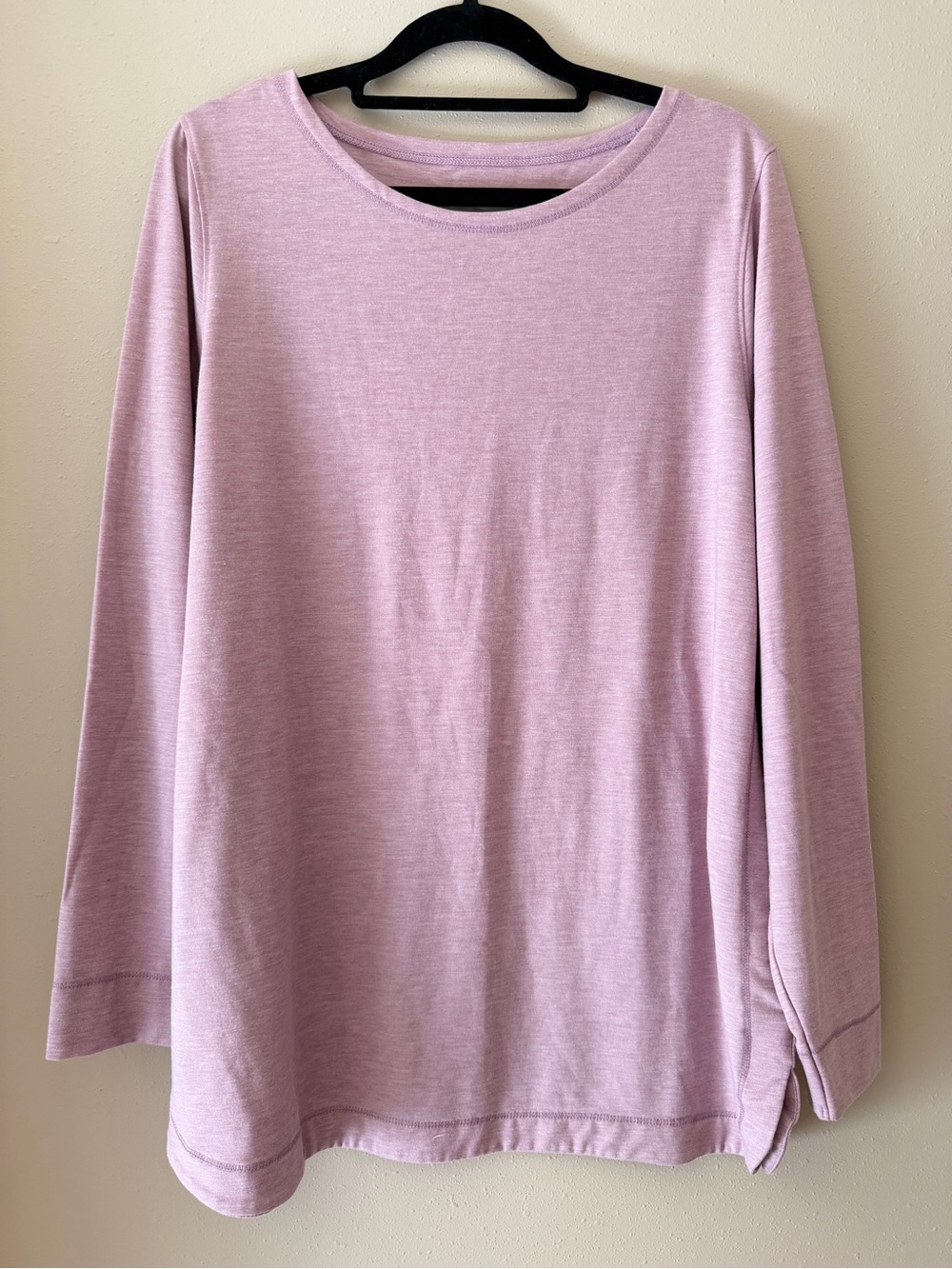 Orvis Everyday Women Large Heathered Lavender Pink Tencel Lyocell Crewneck